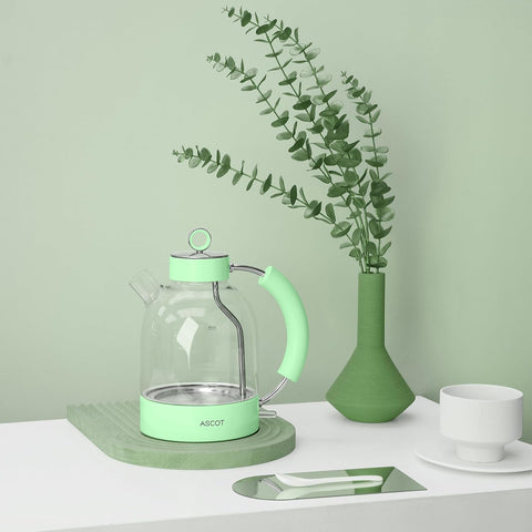 1.5L Glass Electric Kettle – Fast Boil Tea Heater & Hot Water Boiler, BPA-Free, Auto Shut-Off & Boil-Dry Protection – Green
