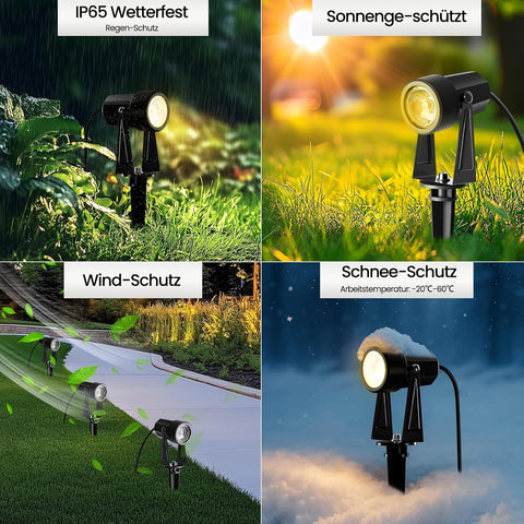 Bomcosy 20M Garden Spike Lights Mains,3000K,IP65,for Pathway