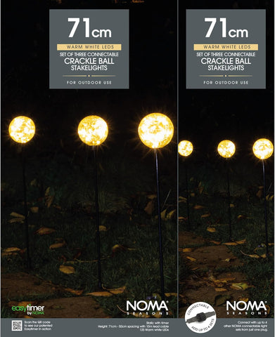 NOMA Warm White Connectable Crackleball Lights (Pack of 3)