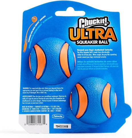 ChuckIt! Ultra Squeaker Ball Dog Toy - 2 Pack Medium