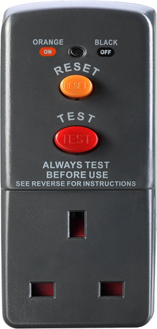 Masterplug ARCDKG-MP Single Socket RCD Safety Adaptor, 112 x 72.3 x 50.5 mm, Black (Pack of 3)