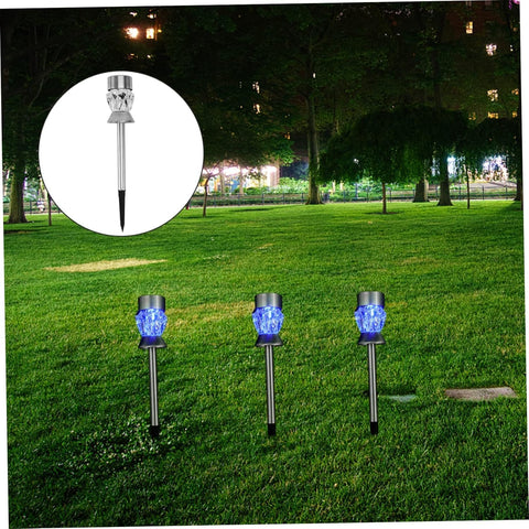 Solar Ground Insert Lamps - 4pcs Diamond Design Garden Lighting for Outdoor Pathway, Lawn, Yard