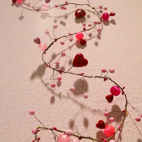 Valentine’s Day Heart Garland String Lights, 6.5FT 25 LED Battery Operated Balloon Heart Decorative Lights for Home and Wedding