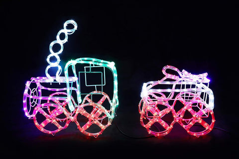 Christmas Concepts 100cm Multi Coloured 3D LED Rope Light Train & Carriage