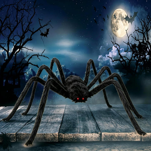 Giant Halloween Spider Web Decoration with 59-Inch Giant Spider – 200-Inch Triangular Spider Web for Indoor & Outdoor Haunted House, Garden, Party & Halloween Displays