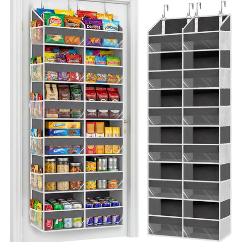 Ofiray-Home Over The Door Storage Organiser – 5-Tier, 10 Compartments, Pink Hanging Storage with 10 Side Pockets