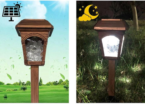 Solar Powered Stake Lights, Pathway Lighting Solar Garden Lights, Square Lights Atmosphere Lights, Waterproof Garden Ornaments Outdoor for Fence Step