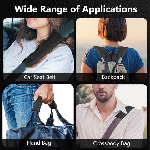 COFIT Car Seat Belt Pads – Microfiber Leather Shoulder Strap Covers – Black (2 Pack)