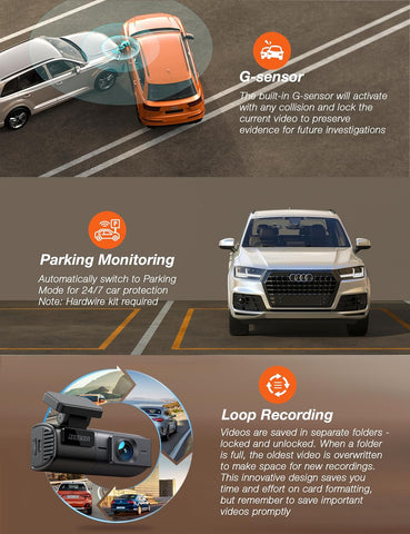 iZEEKER 2.5K QHD WiFi Dash Cam with Night Vision