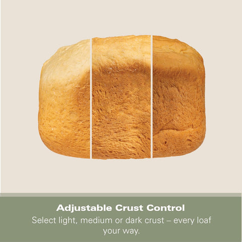 Hamilton Beach Bread Maker – 19 Programmes, 3 Loaf Sizes, Gluten-Free, Timer, Keep Warm, Adjustable Crust Control – White