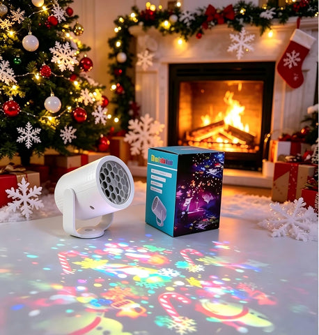Christmas Projector Light with 20 Rotating Patterns – Colourful LED Christmas Projection Light for Indoor & Outdoor Festive Decorations