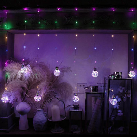 Wishing Ball Curtain Lights 200 LED Multicolor Fairy Globe Lights with Remote