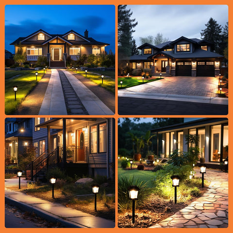 GIGALUMI Solar Pathway Lights 8 Pack Solar Lights, Waterproof Outdoor Path Light for Garden Yard Patio Lawn Porch Walkway Backyard Sidewalk (Warm White)