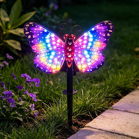 Solar Stake Lights Outdoor Butterfly LED Lighting Decor Pathway Lamp