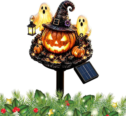 Solar Halloween Lights Outdoor Pumpkin Ghost Pathway Stake Lights