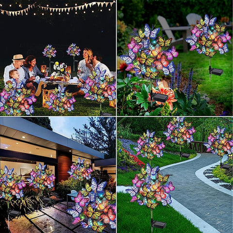 Butterfly Solar Garden Lights | Solar Butterfly Lights Outdoor | Butterfly Solar Stake Lights, Solar Powered Butterfly Lights, Color Changing Butterfly Solar Lights, Butterfly Solar String Lights Out