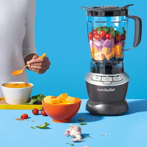 Hot and Cold 1.6L Jug Blender with 1000W Motor – Full Size Nutri Blender for Smoothies, Soups, Ice Crushing & Nut Blending – Includes Vented Lid, Pusher & Dual Speed Control