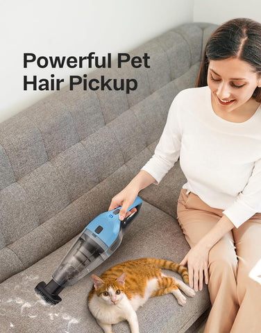 Cordless Handheld Vacuum Cleaner, 8Kpa Powerful Suction Lightweight Portable Mini Vac with 25–30Mins Runtime, Rechargeable Quick Charge Vacuum for Home, Car, Carpet, Pet Hair & Stairs Cleaning