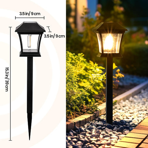 GIGALUMI Solar Pathway Lights 8 Pack Solar Lights, Waterproof Outdoor Path Light for Garden Yard Patio Lawn Porch Walkway Backyard Sidewalk (Warm White)