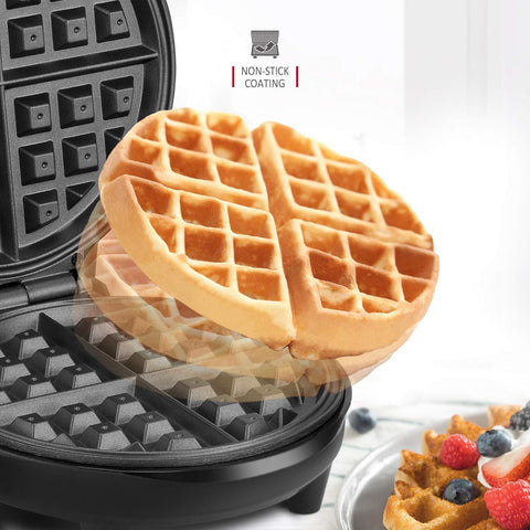NETTA 700W Deep Fill Waffle Maker – Adjustable Temperature Control, Non-Stick Coating, Belgian & American Style Round Iron