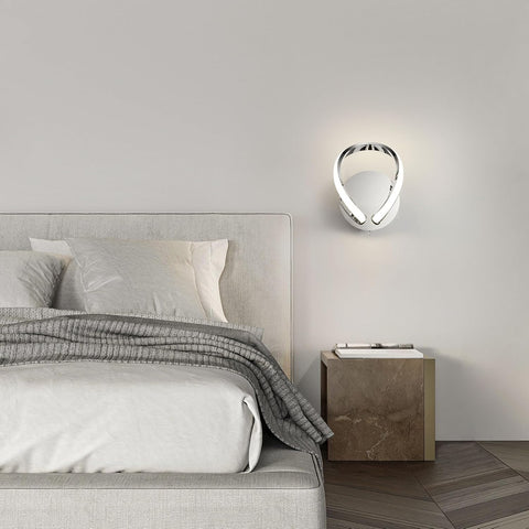 Halo Modern LED Wall Light with Toggle Switch Chrome
