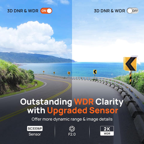 70mai 2K Wifi Dash Cam M310 – Smart 1296P QHD Car Camera, Night Vision