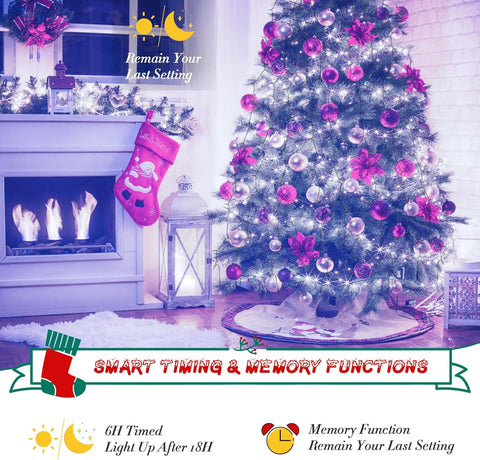 Christmas Tree Lights 400 LEDs, 16 Lines 2M Fairy String with 8 Modes, Timer & Memory, Waterproof for 5–10ft Trees – Cool White
