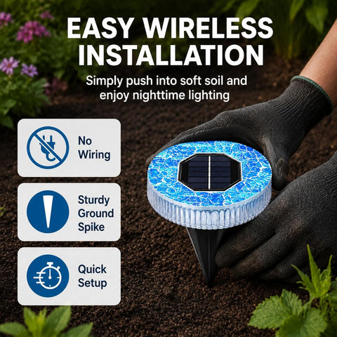 Mosaic Solar Lights Outdoor Solar Waterproof Garden Lights Easy to Install