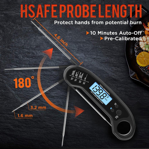 Instant Read Meat Thermometer Grey – Fast & Accurate Digital Probe