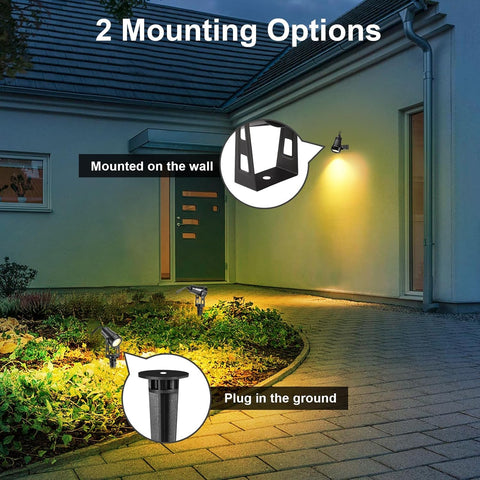 6 in 1 Garden Spot Lights Mains Powered, Upgraded Aluminium LED Garden Spike Lights, 21M Extendable 12V Low Voltage Outdoor Uplighters, IP65 Waterproof Path Lighting for Pathway Yard Lawn