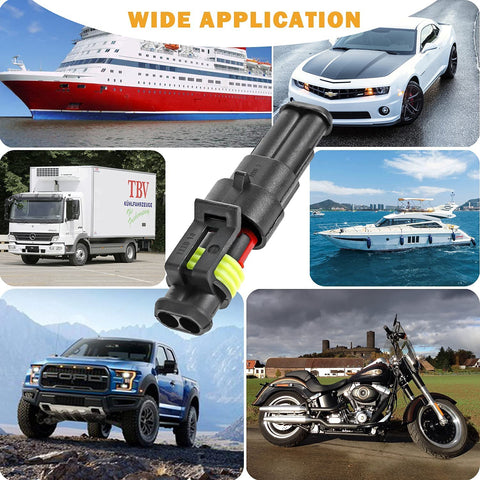 RUNCCI-YUN 10 Kit 3 Pin Waterproof Electrical Connector Plug Socket Kit, Car Wire Connector, Waterproof, Dustproof, Insulated and Sealed, 1.5mm Series Terminal Connector