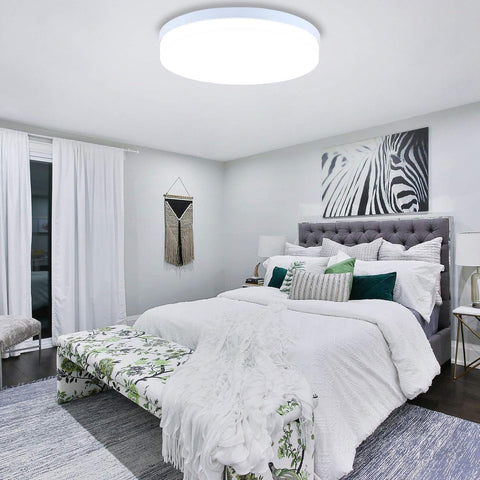 36W Round Ceiling Lights, Daylight White 6500K, Ø23cm Indoor Flush Mount Ceiling Lamp for Kitchen Bedroom Living Room Hallway Balcony Office