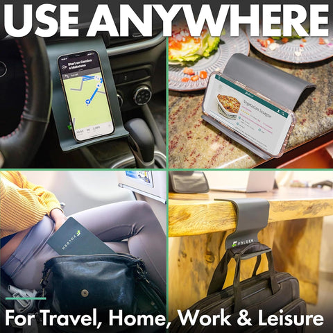 Airplane Phone Holder – Foldable Flexible Silicone Travel Stand (Silicone)