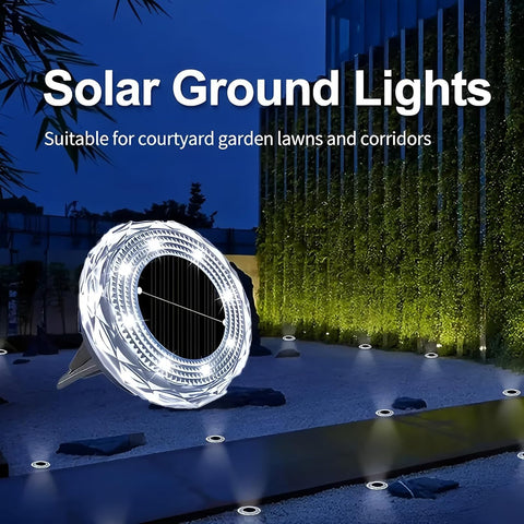 Solar Ground Lights 10 Pack Waterproof Outdoor Solar Lights for Yard Led Solar Garden Lights Landscape Lighting for Patio Pathway Lawn Yard Deck Driveway Walkway, Cold White