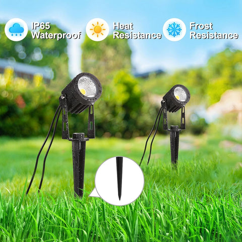 6 in 1 Garden Spot Lights Mains Powered, Upgraded Aluminium LED Garden Spike Lights, 21M Extendable 12V Low Voltage Outdoor Uplighters, IP65 Waterproof Path Lighting for Pathway Yard Lawn