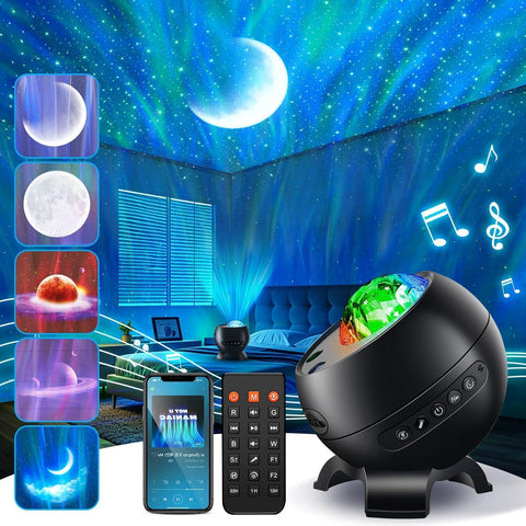 Ceiling Star Projector Lights with 180 Modes, Bluetooth White Noise Night Light, Remote Timer Sensory Lighting for Bedroom, Parties & Christmas Gifts