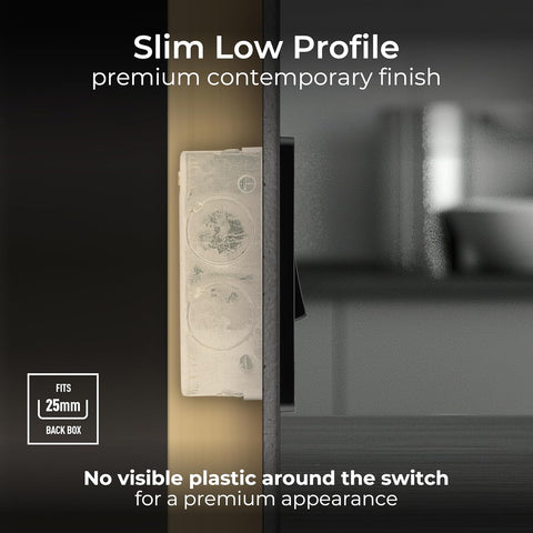 BG Electrical Single Wall Switch with LED Power Indicator, Double Pole, Screwless Front Plate, Round Edges, Evolve, Polished Copper, 20A, PCDCP31B