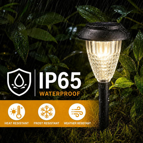 8 Pack Solar Lights Outdoor Garden, Pathway Lights with Projection Effect