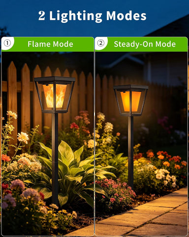 Upgraded Dusk to Dawn Solar Flickering Flame Garden Lights, 8Pack