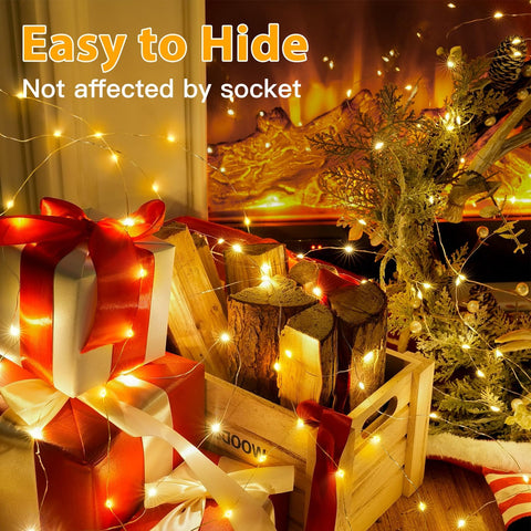 5m 50 LED Warm White Fairy Lights Battery Operated Waterproof String