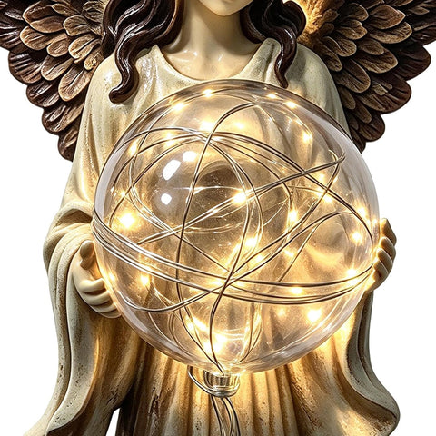Solar Angel Lights for Cemetery LED Angel Cascading Memorial Stake