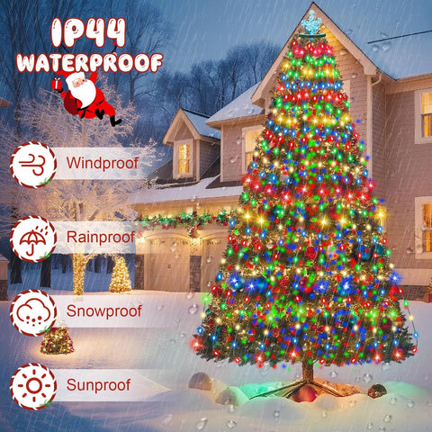 Gcstnn 400 LED Christmas Tree Lights – 2m x 16 Hanging Strings, Multicolour Mains Powered Fairy Lights with 8 Modes, Timer & Memory – Give Your Christmas Tree Its Own Little Winter Wonderland