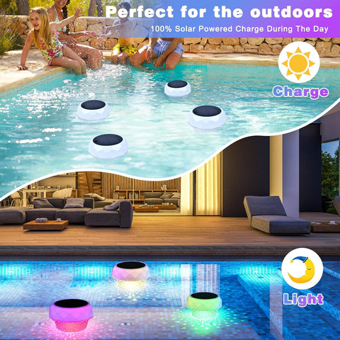 Solar Pond Lights Outdoor – IP68 Waterproof Floating LED Light with Remote Control, Timer & 8-Colour RGB Lighting for Ponds, Pools, Hot Tubs & Garden Water Features