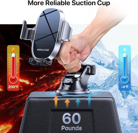 Miracase 4-in-1 Black Car Phone Holder 360° Rotatable Mount