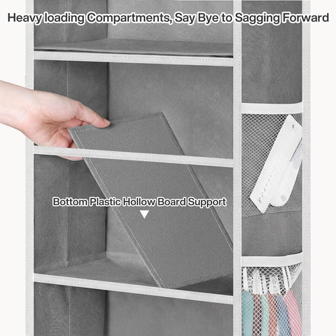 Hanging Yarn Storage Organizer with 5 Zipper Closure Compartments