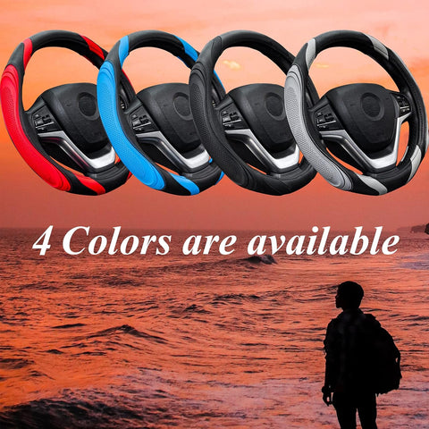 Car Steering Wheel Cover - Sportage Leather Anti-Slip Red 37-38cm