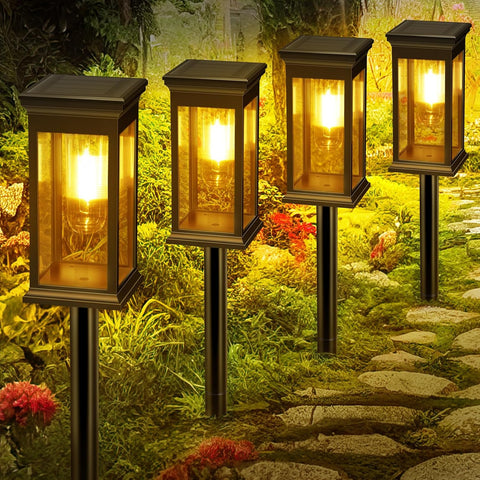 Solar Lights Outdoor, 4 Pack solar lights outdoor garden Tungsten Glow