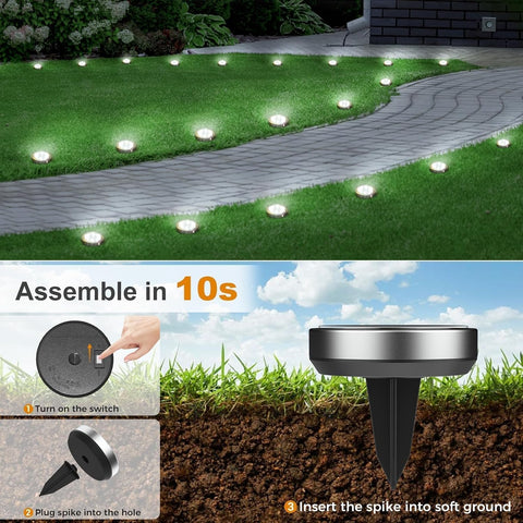 vighep Solar Lights Outdoor Garden, 12 Pack Solar Ground Lights
