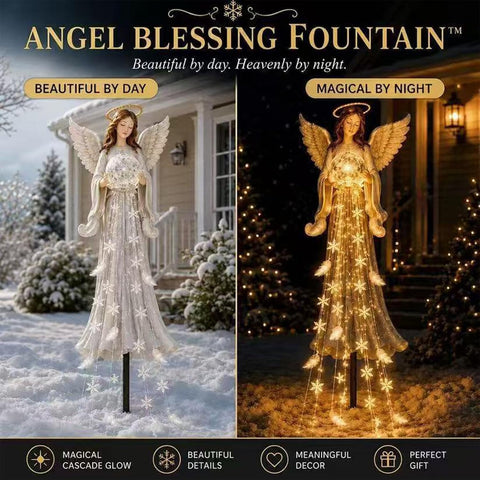 Pathway Solar Lighting Angel Lawn Statue Patio Memorial Ornament,