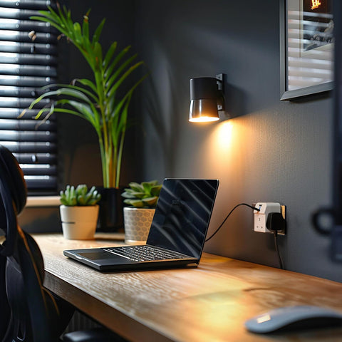 Three Socket Fused Wall Plug Adaptor with USB A & C Ports